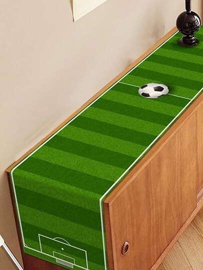 1pc, Table Flag For Football Field, Touchdown Theme, Green In Sizes-13x35.4/47.2/63/72/78.7INCH Suitable For Festive Dining And Home Decoration, It Can Be Used For Indoor/Outdoor Party Decor. Soft, Durable, And Easy To Care For