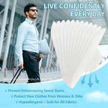 10/20/30片装自粘领撑 - 一次性隐形领撑，保持衬衫领子挺括整齐。 - 衣領貼 - 查看 5