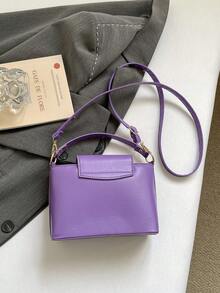 Sac à main multifonction à la mode en tissu PU imperméable avec décoration de serrure en métal minimaliste de couleur unie. Convient pour le shopping, les sacs fourre-tout, les jeunes femmes, les étudiantes, les débutants de carrière, les femmes de bureau. Idéal pour le bureau, l'école, le travail, les affaires, les déplacements, les activités de plein air, les voyages et la randonnée. - Prune - Voir 5