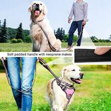 Pet Harness Collar and Leash Set All-in-one Reflective Dog Harness No Pull with Adjustable Buckles for Puppies Small Medium Large and Extra-Large Dogs Large Pink - Rosa - Ver 7