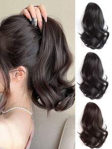 Kurze matte Blumen-Haarspange Perücke Zopf, natürlich aussehende synthetische Haar-Zopf-Perücke, langer flauschiger Stil, geeignet für den täglichen Gebrauch. Haaraccessoire, lässige Haarspange, elegante Haarspange, Haarklammer Schule - Verschiedenfarbig - Übersicht 12