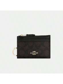 Coach Mini Slim ID Card Holder Multifunctional Card Case Wallet, Classic Design - Walnut - View 6