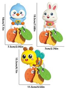 Baby & Kleinkind Beißringe, Lernspielzeug zur Entwicklung der Hand-Augen-Koordination. Süße Cartoon-Designs wie Biene, Pinguin und Hase, geeignete Geschenke für Neugeborene Jungen und Mädchen - Verschiedenfarbig - Übersicht 13