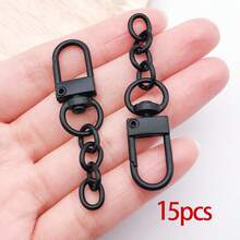 15pcs Colorful Lobster Claw Clasps For Keychains Colorful Metal Swivel Snap Hooks With Key Rings Swivel Clasps Snap Hooks Key Chain Clip Hook Flat Split Keychain Ring For DIY Crafts Accessories - Keychain - View 17