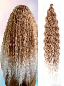 Pelucas trenzadas de ganchillo con ondas profundas de 18/22/26/30 pulgadas, extensiones de cabello de ganchillo con rizo profundo sintético - Multicolor - Ver 67