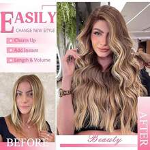 Hair Clip In Hair Extensions Straight Human Hair 8Pcs 110g 4/27 Ombre Hightlight Clip In Extensions Remy Clip In Hair Extensions Double Weft Real Human Hair Extensions Clip For Women 24inch - S4/27 - Xem 4