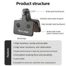 Pastillas de freno semi-metálicas para bicicleta de montaña WEST BIKING, adecuadas para frenos de disco hidráulicos XT Magura, accesorios para bicicleta de carretera - Negro - Ver 8
