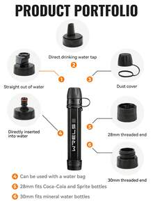 1pc WRELS Polygonal Solid Color Portable Outdoor Water Purifier With Lanyard, Convenient For Outdoor Drinking, Suitable For Travel, Camping - Multicolor - View 4
