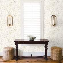 1卷复古植物壁纸，时尚简约的米色植物壁纸，精致的室内装饰膜，适用于房间和橱柜表面的装饰翻新，各种房间和厨房墙面装饰壁纸，自粘贴纸，易于安装和移除，手工工艺膜 - 暖色植物 - 查看 6