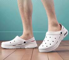 Dép xăng đan nam mùa hè mới, đế mềm, khoét lỗ, thoáng khí. - trắng - Xem 2