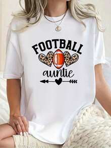 blusas para mujer tops, Camiseta deútbol para mujer "Tía delútbol" para el Día del Partido de la Noche de los Seniors - Blanco - Ver 6