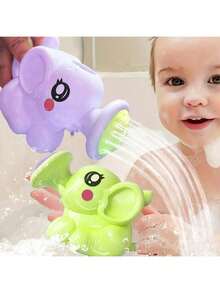 1个卡通大象婴儿洗澡喷头，儿童浴缸玩具，互动喷水玩具，大象造型洒水玩具，动物造型喷水玩具，儿童戏水玩具，婴儿洗澡配件 - 彩色 - 查看 11