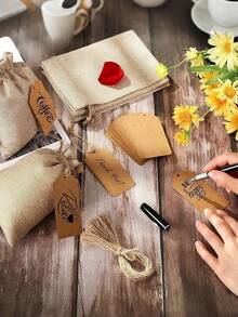 30 túi quà tặng bằng vải lanh cao cấp có dây rút kèm dây và thẻ, túi đựng trang sức bằng vải lanh, thích hợp cho đám cưới, sinh nhật, quà tặng tiệc tùng, bao bì trang trí, túi đựng trang sức, túi quà tự làm số lượng lớn, nhãn gói quà, quà tặng đám cưới, quà tặng tiệc độc thân, nhãn gói quà cưới "Chúc mừng Ngày của Mẹ", túi quà cưới, đồ dùng tiệc tốt nghiệp, túi quà cưới, túi đựng quà tặng. - Nhiều màu - Xem 5