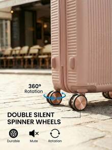 Carry-On Suitcase For Domestic And International Travel, 4 Double Wheels, 360° Rotating Lock, Built-In Padlock - Màu hồng gỉ - Xem 6