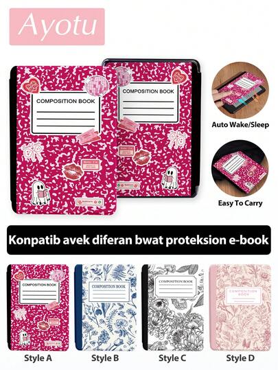 Ayotu Plant Pattern Protective Case For Kindle (11th Gen-2024), Kindle Paperwhite 12th Gen 2024, Kindle Paperwhite 11th Gen 2021, Kobo Clara Color/Monochrome And Other Models. Features Wake/Sleep Function, Corner Protection, Elegant Book Illustrations, Perfect Reading Companion.