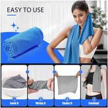 40"X12" (100x30cm) Cooling Towel, Soft Breathable Quick-Dry Towel, Sports Cooling Towel, Rose, Light Blue, Light Gray, Green Antibacterial Microfiber Material, Neck & Face Cooling Towel, Gym Sweat Towel, Beach Absorbent Towel, Summer Cooling Towel, Suitable For Fitness, Yoga, Pilates, Outdoor Running, Cycling, Golf, Camping - Zipper Bag Packaging - View 8