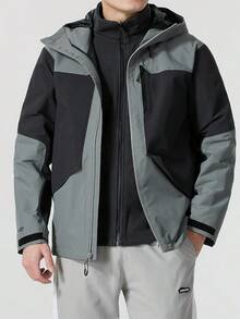 亚太区 M 都市 OD 三合一夹克，宽松版型，抓绒内衬，休闲街头风 1389299-001 - 黑色 - 查看 1