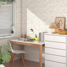 Beige Wallpaper 17.3*78.8 Modern Striped Peel And Stick Wallpaper Boho Removable Self Adhesive Wall Paper For Bedroom Waterproof White And Gold Contact Paper For Cabinets Vinyl - 淺褐色的 - 查看 6