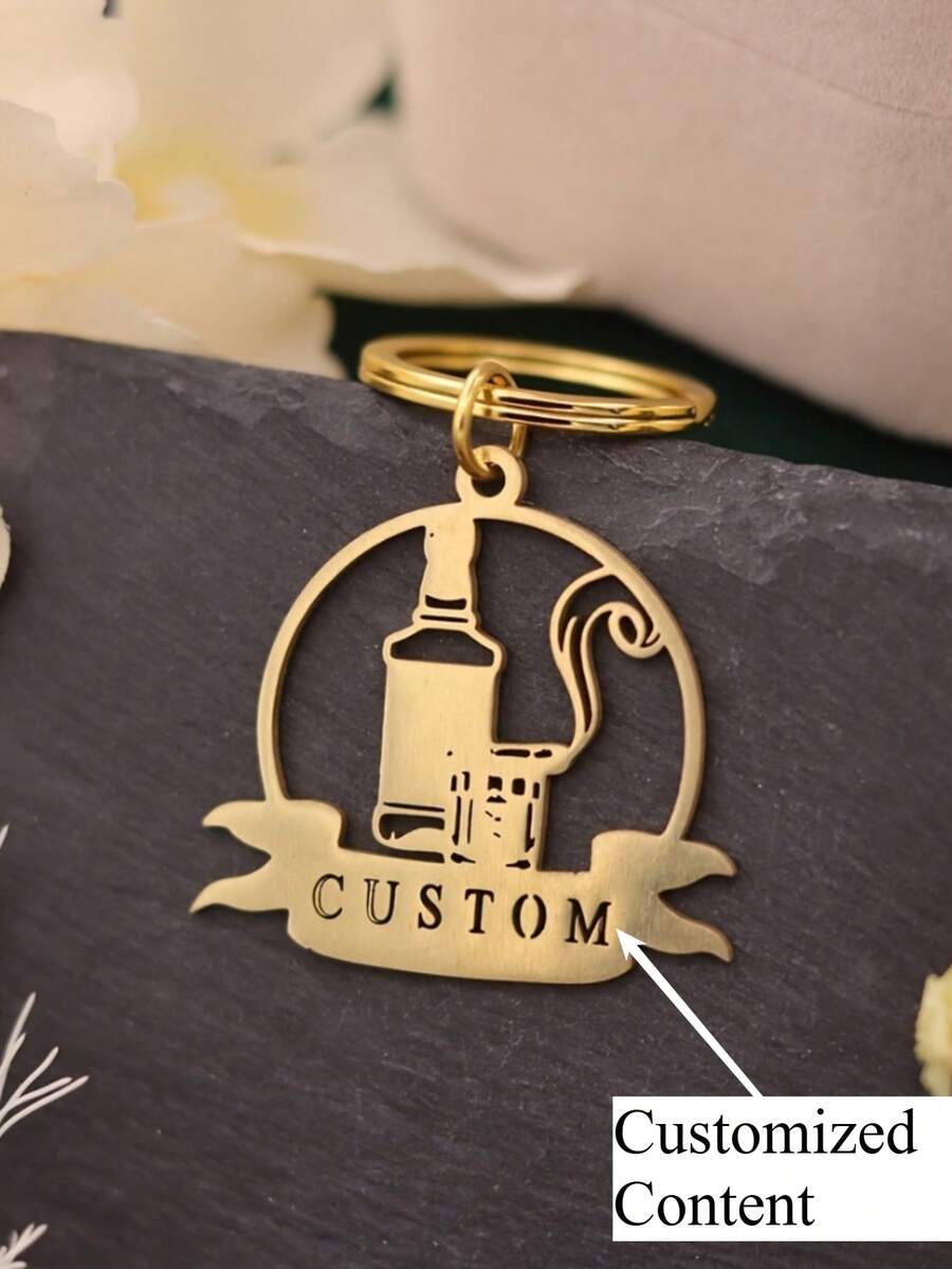 Customized Keychain Without Chain, Personalized Name Keychain, Keyring - Multicolor - View 1