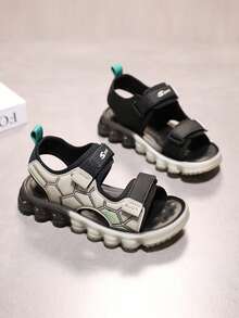 TPU减震鞋底青少年凉鞋，男女童夏季鞋 - 防滑可调节系带休闲鞋 - 黑色 - 查看 10