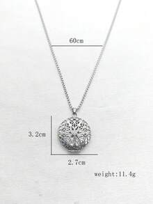 1 chiếc vòng cổ mặt dây chuyền hình hoa cúc rỗng và hình cuốn sách tối giản bằng thép không gỉ màu bạc, tự làm hộp đựng ảnh, quà tặng ngày lễ và ngày Valentine. - Bạc - Xem 10