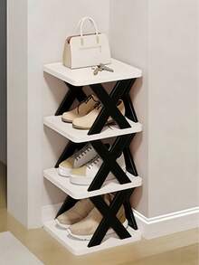 Portable Folding Shoe Storage Rack Multi-Tier Foldable Shoe Rack For Men And Women Small Shoes Organizer Shoe Stand Shoe Cabinet For Entryway Closet Bedroom Hallway And Small Spaces Bedroom Stuff Home Essential - Multicolor - View 11