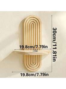 1/2 piezas Estante de pared de madera en forma de arco, soporte colgante minimalista moderno para maceta de flores, para decoración de sala de estar, dormitorio y entrada, acabado natural - Multicolor - Ver 14