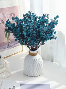 1 Stück marineblauer künstlicher Blumenstrauß aus Schleierkraut und Seidenblumen, geeignet für Hochzeit, Braut, Party, Heim-DIY Blumendekoration - Dunkelblau - Übersicht 6