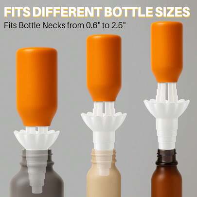 Reusable And Washable Funnel Adapter, Universal Liquid Transfer Tool, Allows Complete Emptying Of Bottles Without Residue Or Spills, Suitable For Cosmetics, Cleaning Products, Etc.