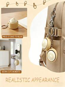 1pc Bun Stress Relief Toy, Mini Steamed Bun Clicker, Bun Pendant, Bag Charm, Cute Small Hanging Decor, Bun Finger Keychain, Cube Mechanical Clickable Toy, Stress Relief Gift, Suitable For Office, School, Home, Can Be Hung On Wallet, Bag, Clothes, Door, Window, Wall, Carry With You To Office Or Travel - Multicolor - View 5