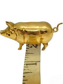 1个复古小猪造型迷你卷尺，复古金属小猪造型软尺，适用于缝纫和手工制作，可爱的猪形缝纫测量工具，可伸缩便携式金属小猪造型软尺，适合修补匠、手工艺者和收藏家，工艺风格礼品，适合赠送给家人、朋友和爱人，母亲节、复活节和其他节日礼物 - A - 查看 13