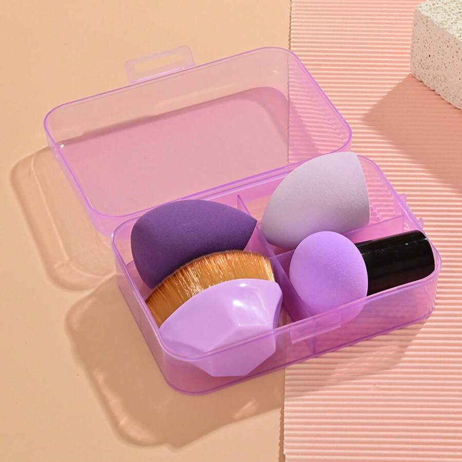 Dual-Use Makeup Sponge Egg, Water-Activated Cosmetic Blender For Dry & Wet Application, Flexible Texture For Even Foundation Coverage,Cheap,Valentine's Day,Cheap Items,Travel,Travel Essential,Room Decor,Valentine's Gift,Cheap Stuff,Room,1 Dollar Items,Vacation Essentials,Gifts For Women,Bedroom,Valentine,99 Cent - 4pcs - View 1