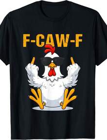 F-Caw-F Funny Rooster Chicken Meme For Men Women F Kaw T-Shirt - màu đen - Xem 1