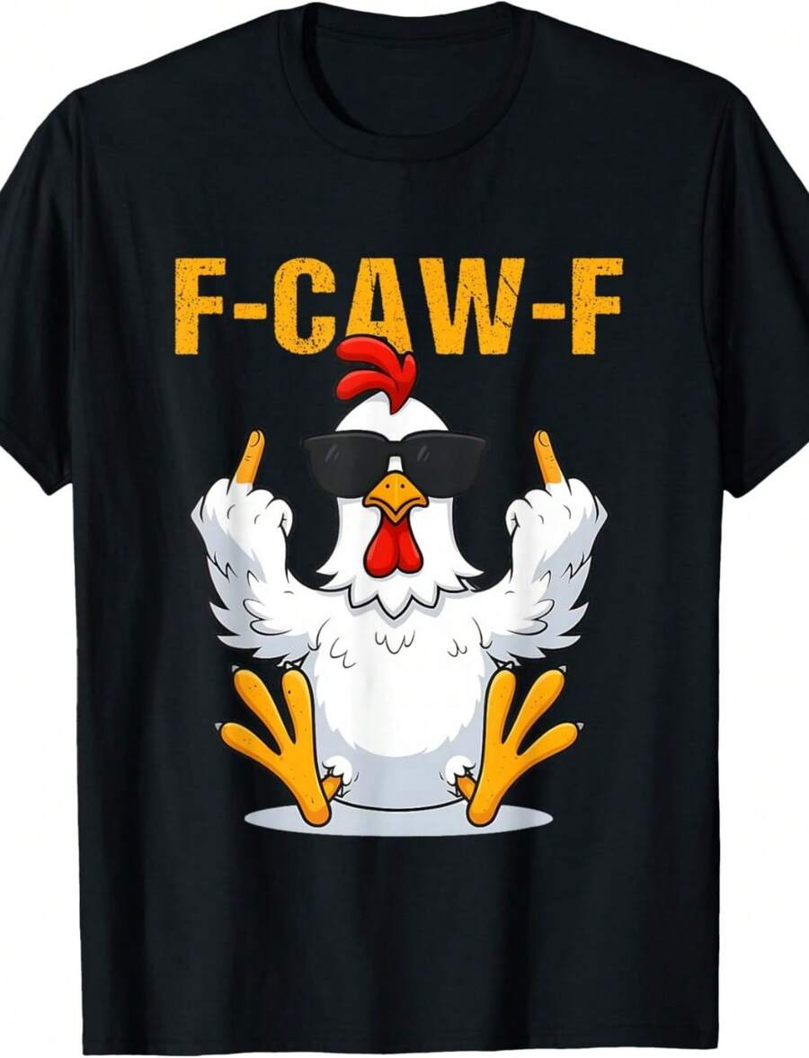 F-Caw-F Funny Rooster Chicken Meme For Men Women F Kaw T-Shirt - màu đen - Xem 1