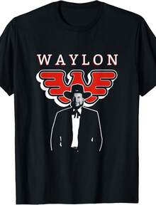 Waylon Jennings - Official Merchandise - Full Circle T-Shirt Small - màu đen - Xem 1