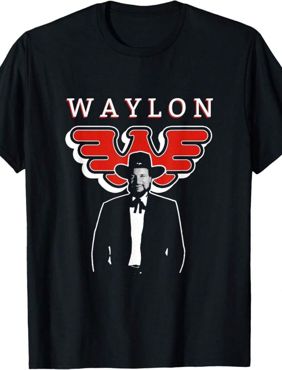 Waylon Jennings - Official Merchandise - Full Circle T-Shirt Small - màu đen - Xem 1