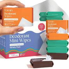 Acidified Travel Deodorant Mini Wipes For Women & Men- Variety Pack - 72 Count - PH Balanced, Biodegradeable Mini Deodorant Travel Size Wipes - Plastic-Free, Underarm Body Wipes - 種類 - 查看 4