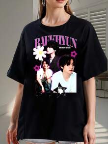 T-shirt unisexe Baek Hyun - Concert Essence of Reverie, imprimé 2288 - Confectionné en pur coton, ce t-shirt doux et respirant convient aussi bien aux hommes qu'aux femmes. Décontracté et idéal en toute saison, il fera un souvenir stylé. Parfait au quotidien, il ravira les adeptes de la mode urbaine et les mélomanes. - Noir - Voir 6