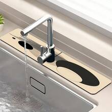 1pc Faucet Suction Pad, Drain Pad, Kitchen, Bathroom Sink, Countertop, Drain Pad, Diatomite Washbasin, Cuttable And Quick Drying Pad. - Multicolor - View 8
