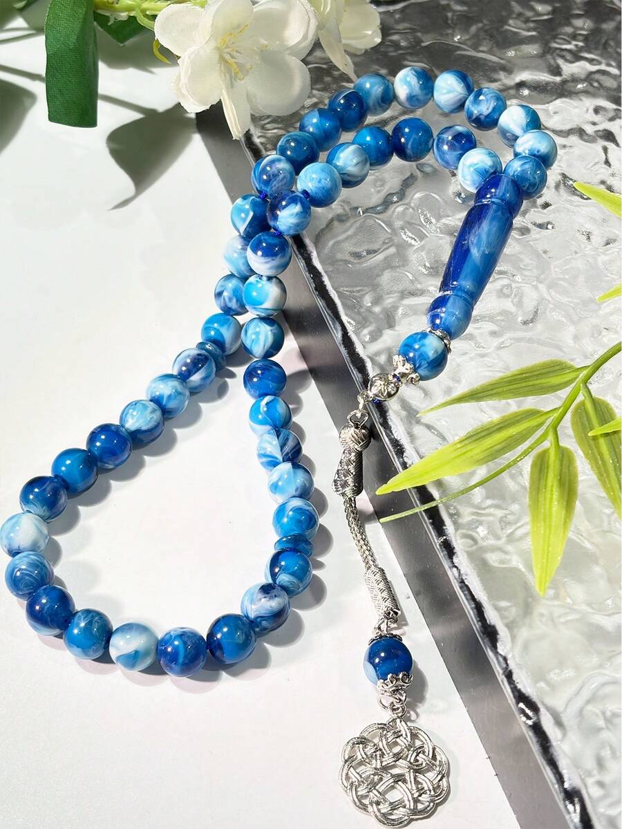 1条45颗渐变单串吊坠手链念珠，男女通用 - 彩色 - 查看 1