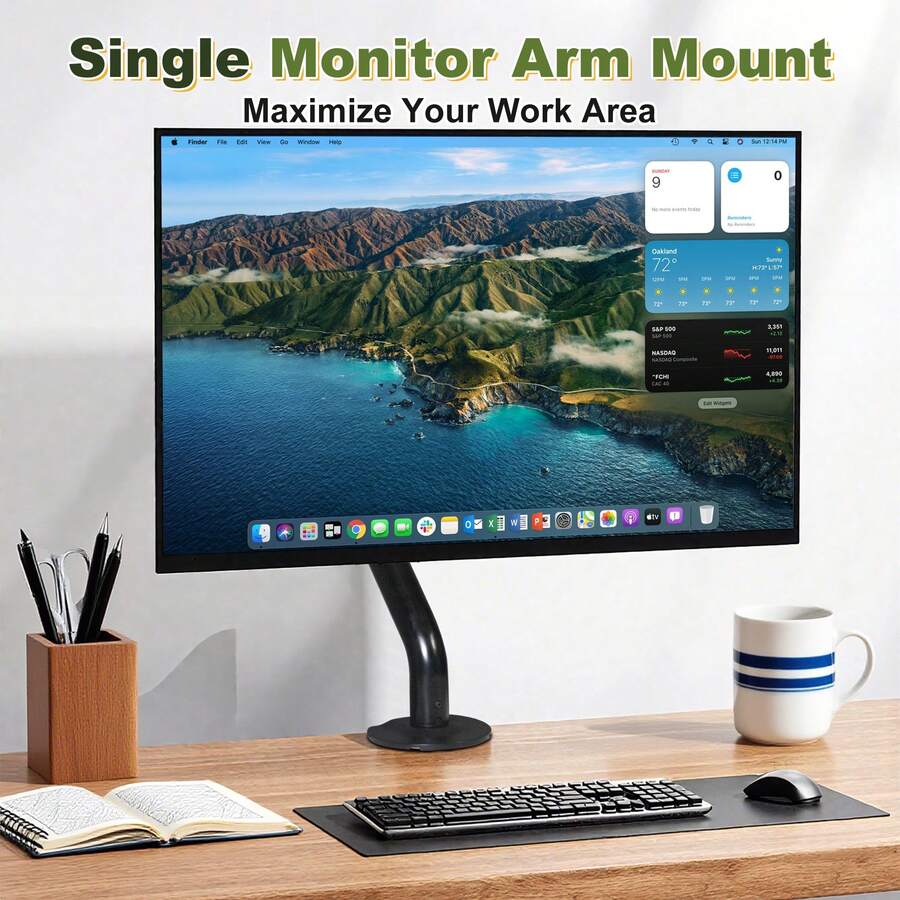 lirago Adjustable Single Monitor Arm Gas Spring Desk Mount For 17-32" Screens, Single-Head Monitor Stand, Single-Head Design For Stability And Sturdiness - Xem 1