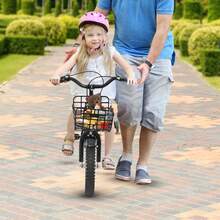 Kinderfahrrad, 14 Zoll Kinderfahrrad mit Trainingsrädern und Weichem PU-Sitz mit Schwamm, Geeignet für Kinder, die 37,4-45,28" in der Höhe und im Alter von 3-7 Jahren Sind - Schwarz - Übersicht 10