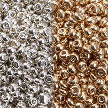200/500/1000 hạt cườm thủy tinh nhỏ màu vàng và bạc, kích thước 2/3/4mm, dạng tròn dẹt, dùng làm phụ kiện trang sức - Khuyên tai, vòng tay, dây chuyền, móc khóa, dây chuyền điện thoại - Mặt dây chuyền tua rua thủ công - Nhiều màu - Xem 12