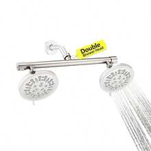 Dual Shower Head Adapter Build-in Shut Off Valve for DIY Yourself Shower Head Combo G1/2 Connection Shower Head Splitter for Rain Shower Headand Handheld Shower Head Combination - Brushed Nickel - cepillado nquel - Ver 1