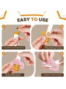 2 dụng cụ bóp thức ăn dạng sệt hình mặt mèo cho thú cưng - Nhiều màu - Xem 9