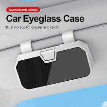 2 piezas Soporte universal de gafas de moda, Clip para gafas de sol de coche, Clip de gafas de moda, Clip de acceso rápido con una sola mano, Carcasa resistente a arañazos e impactos, Almacenamiento resistente al calor y al frío - Estuche para gafas - Ver 4