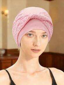 Women'S Head Wrap - Knotted Slouchy Beanie, Elastic Turban, Soft Chemo Cap, Headscarf Head Cover Brimless Hat - Color - View 12