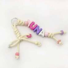 1 chiếc nơ móc len thủ công tùy chỉnh để trang trí, móc khóa tên nhiều màu sắc cá nhân hóa, phụ kiện ba lô, quà tặng trang trí cho mẹ/bạn gái, quà tặng ngày Valentine. - Móc khóa dệt - Xem 25