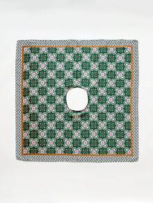1 pieza Chal de estilo bohemio de gasa con estampado de cachemira, versátil como cubierta de playa, elegante pañuelo protector solar para uso diario y vacaciones - Verde Oscuro - Ver 2