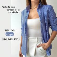 PINSTRIPED SHIRT - Xanh đậm - Xem 2